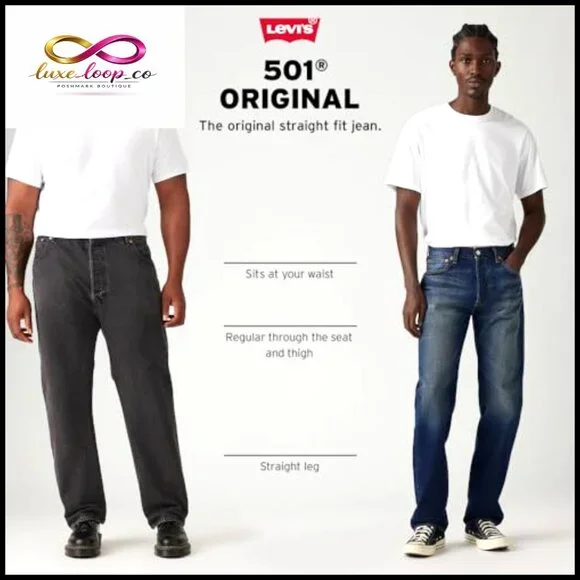 Classic Straight Leg Jeans Regular Fit Shrink-to-Fit Denim Retro Style